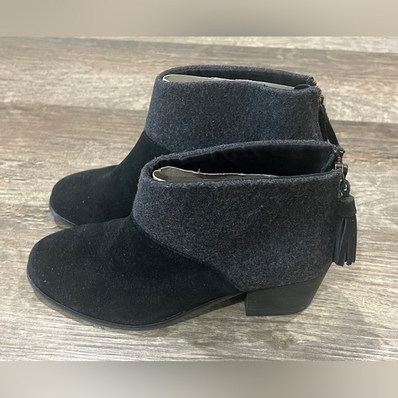 FINAL PRICE NEW Toms Leila Black Wool Felt Womens - Picture 5 of 7